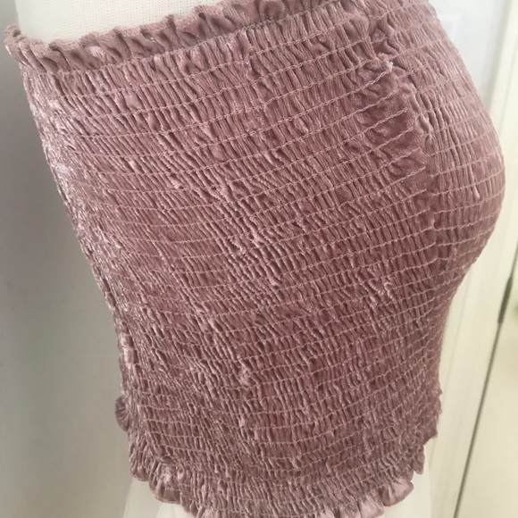 Crushed Velvet Mauve Tube Top - Picture 2 of 2